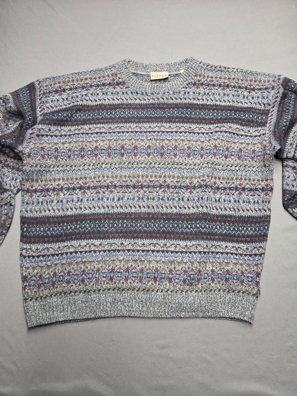 Vintage Tip Top Classics Fair Isle Knit Sweater Made in Canada Men's Size Large